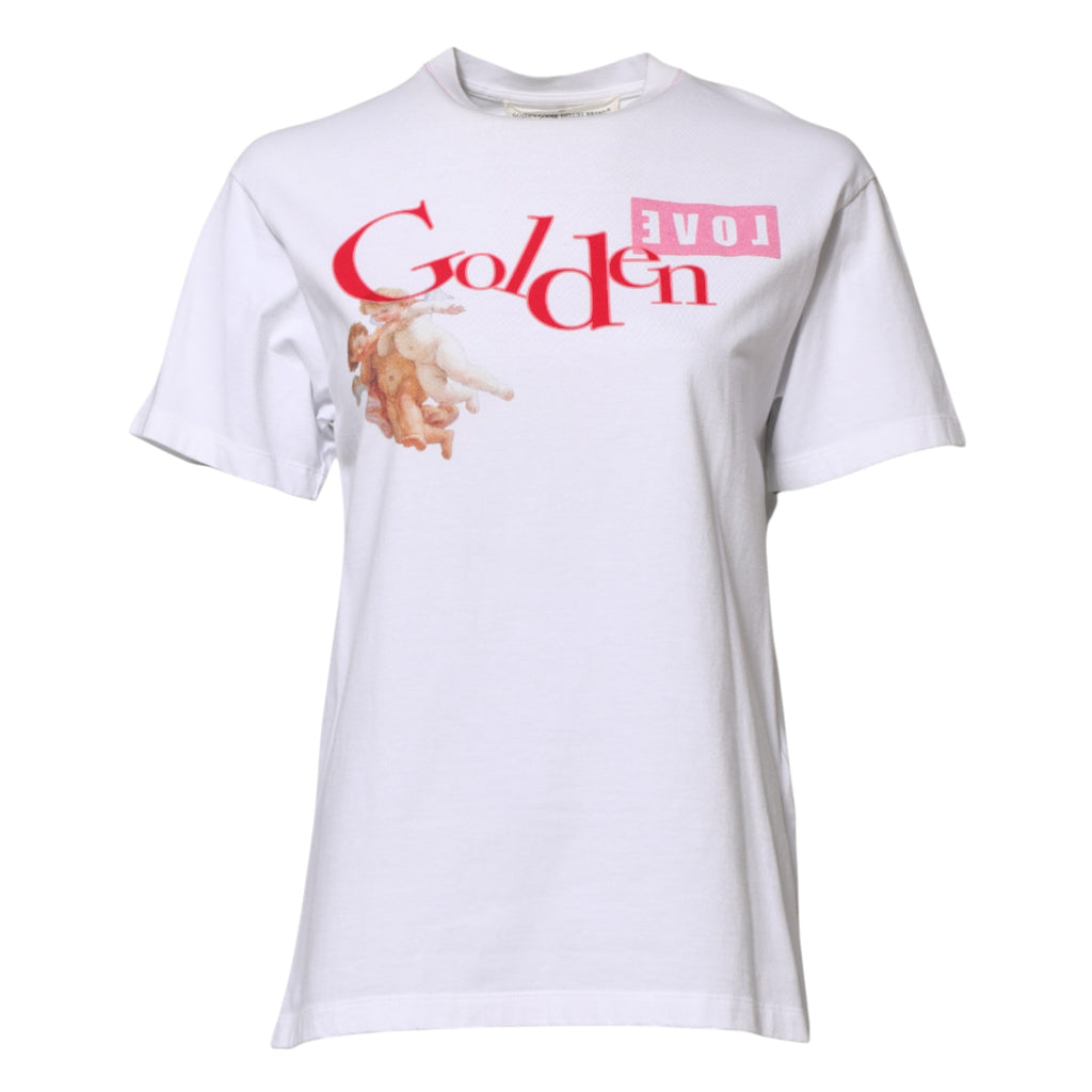 White Printed Round Neck T-shirt