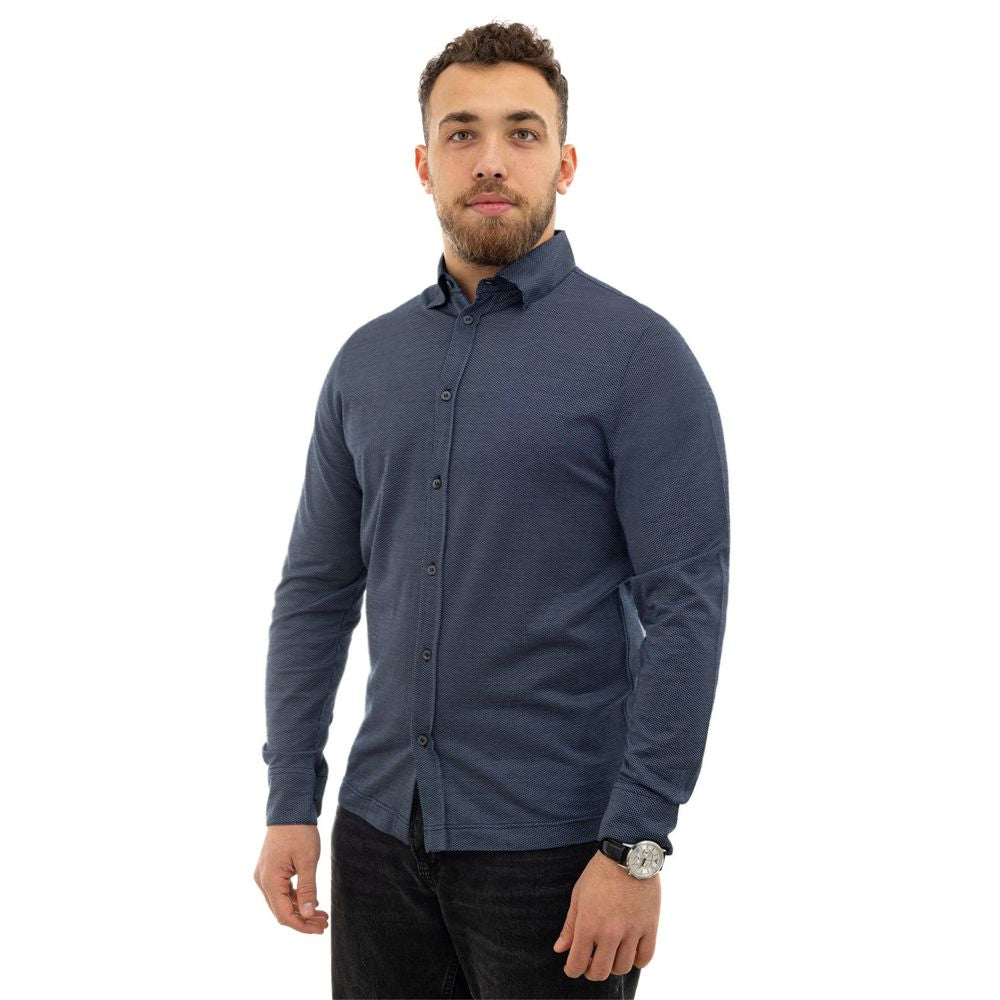 Blue Cotton Dress Shirt