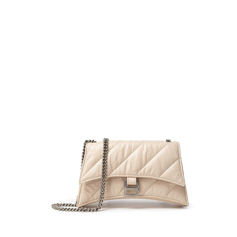 Beige Leather Shoulder Bag
