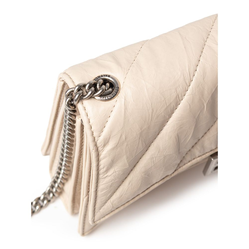 Beige Leather Shoulder Bag