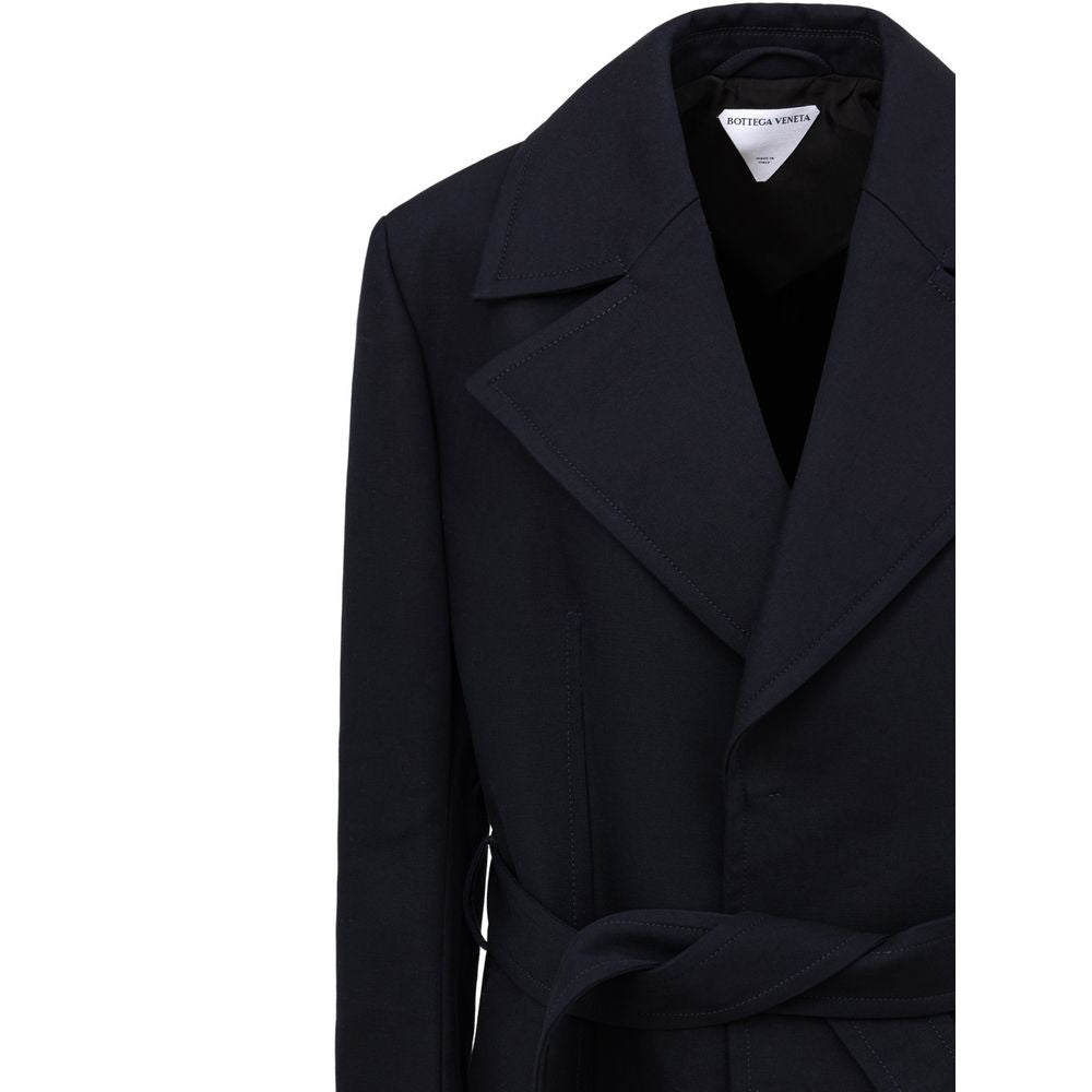 Blue Cotton Trench Coat