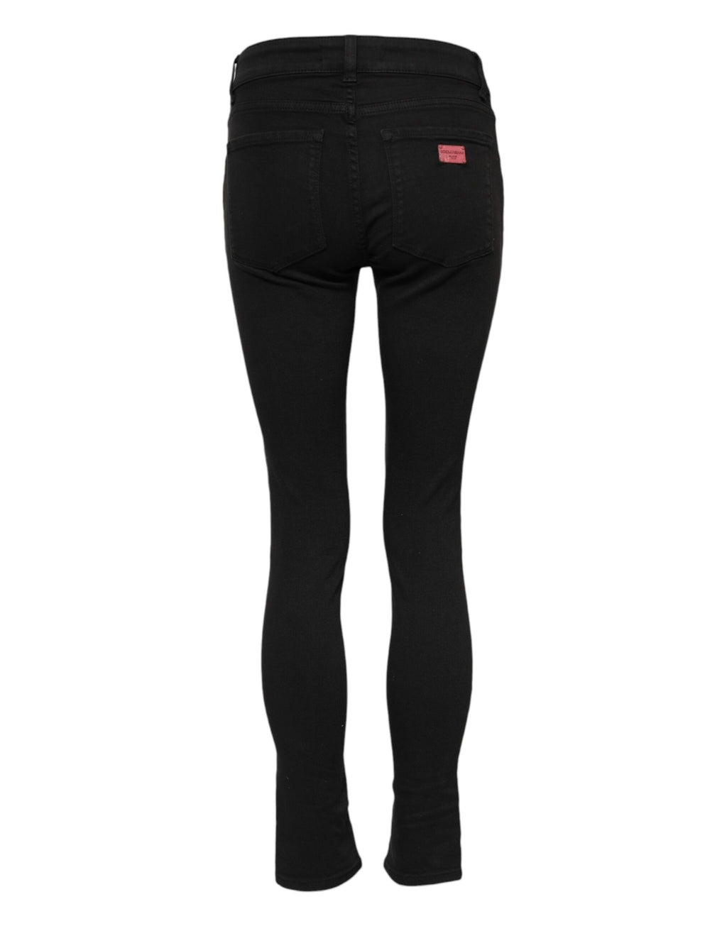 Black Cotton Skinny Mid Waist Denim Jeans