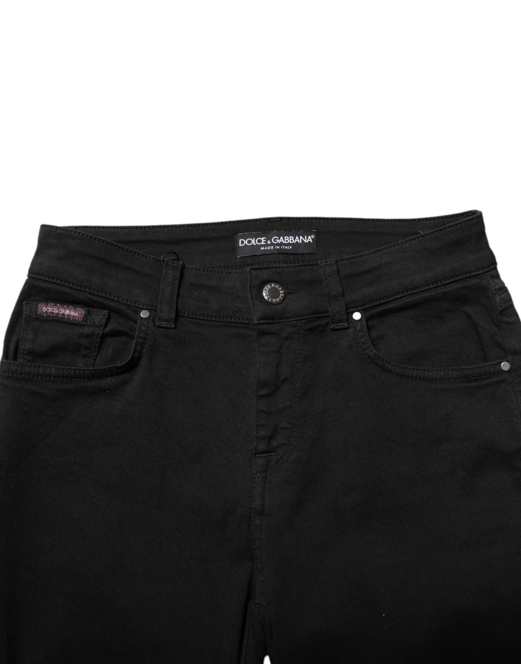 Black Cotton Logo Skinny Mid Waist Denim Jeans