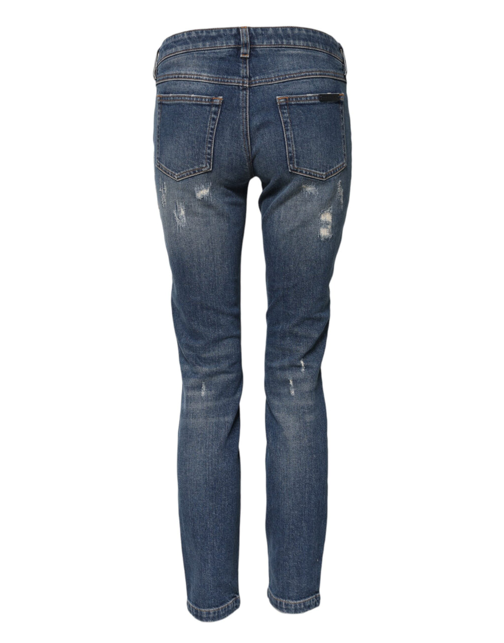 Blue Play Card Embroidery Skinny Denim Jeans