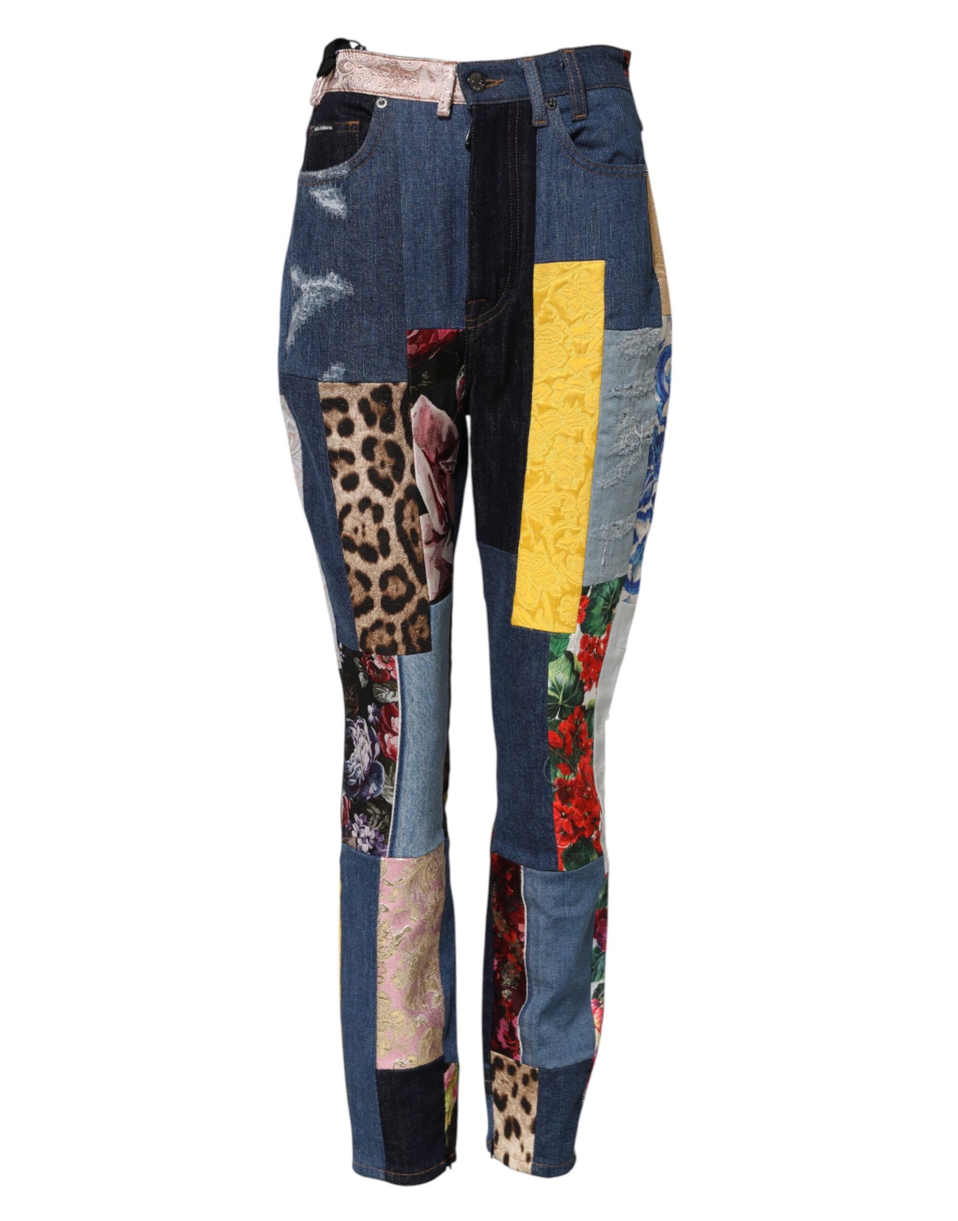 Multicolor Patchwork Skinny Denim Jeans
