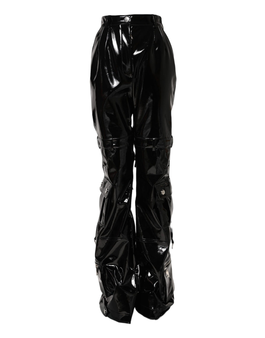 Black High Waist Cargo Bootcut Pants