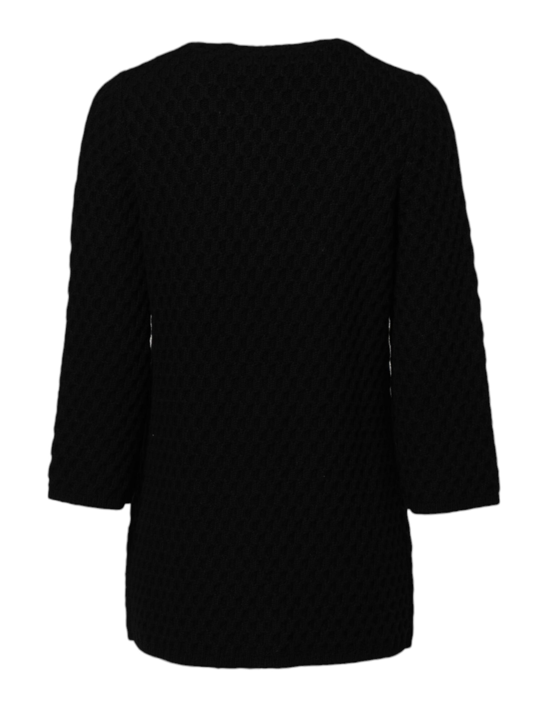 Black Cashmere Quilted Embellished Jacket