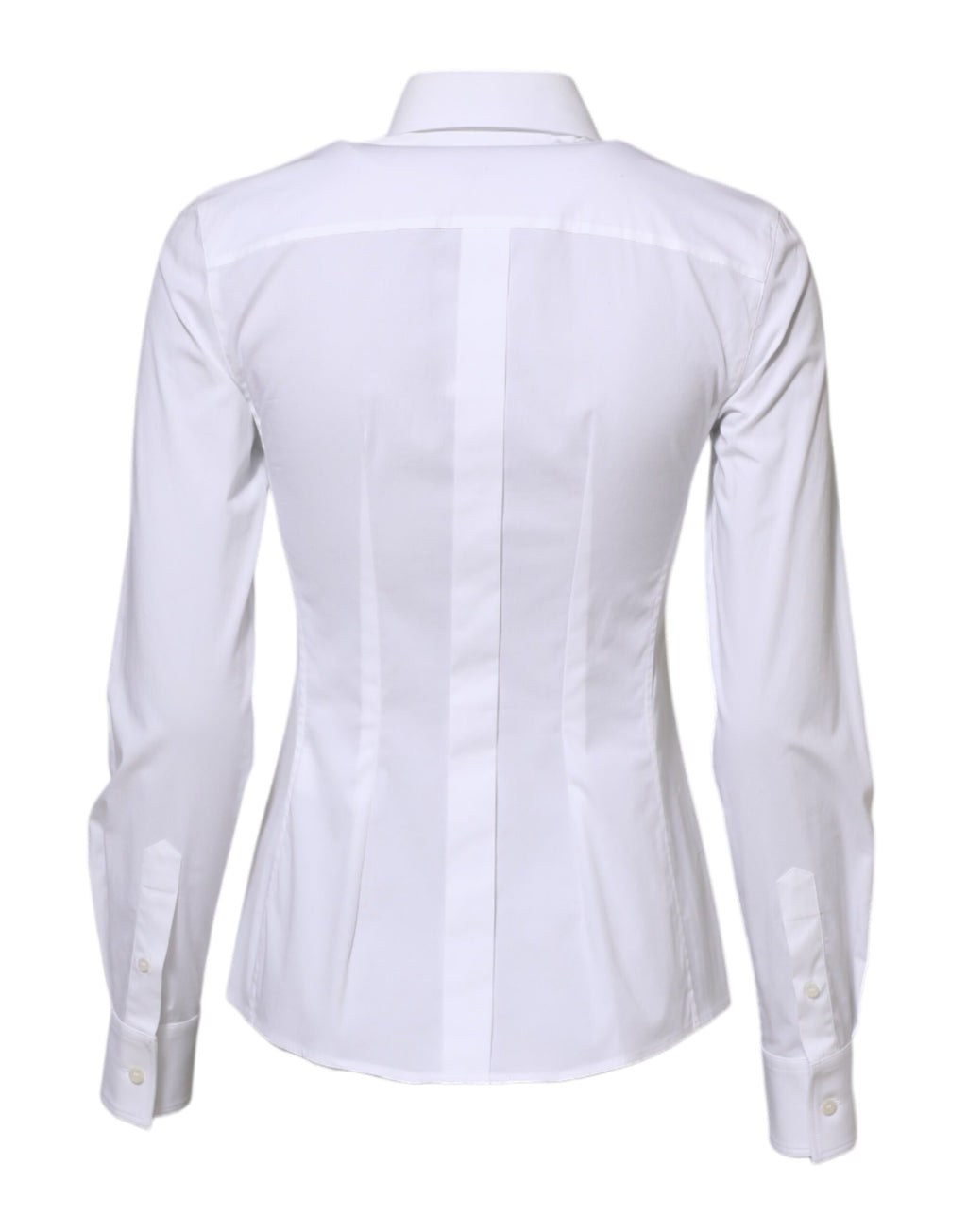 White Cotton Long Sleeves Collared Shirt Top