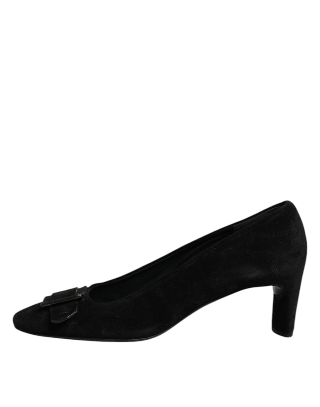 Black Suede Leather Slip On High Heels Pump Shoes