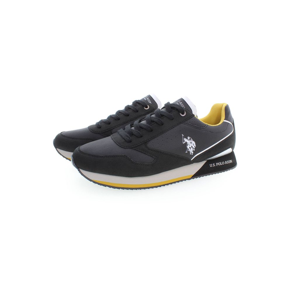 Black Polyester Men Sneaker