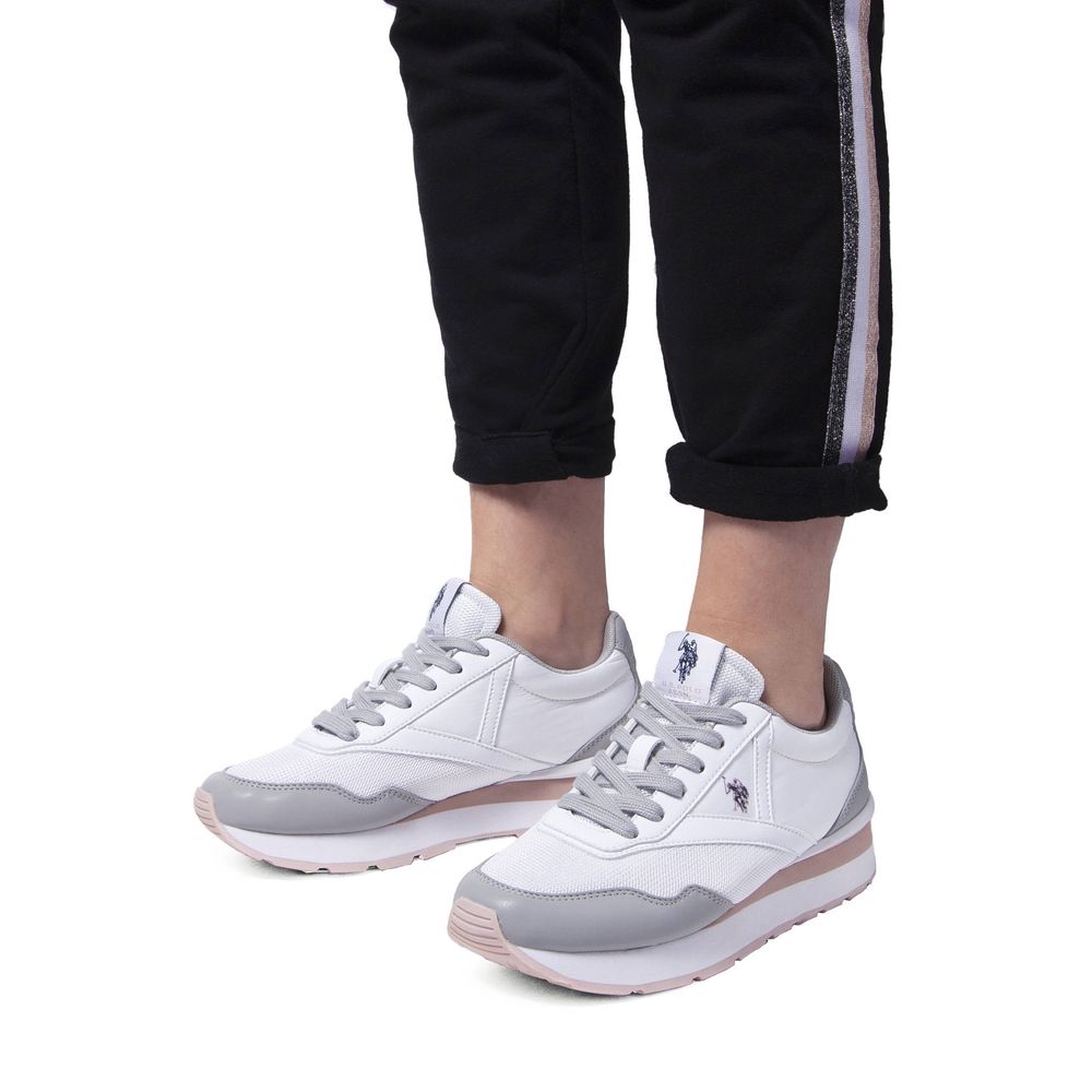 White Polyester Sneaker