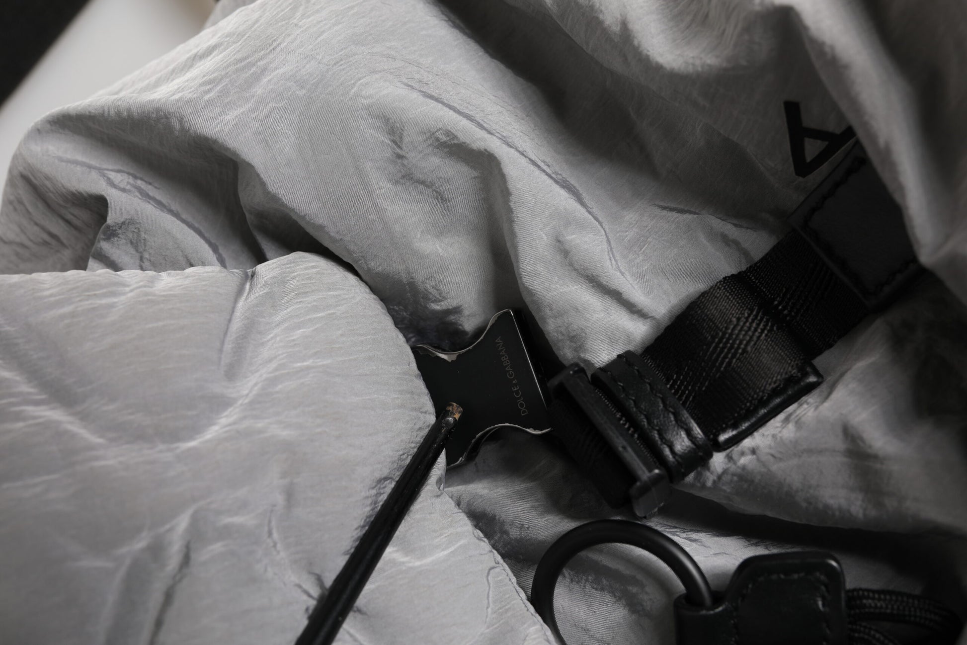 Gray Milano Print Drawstring Travel Backpack Bag