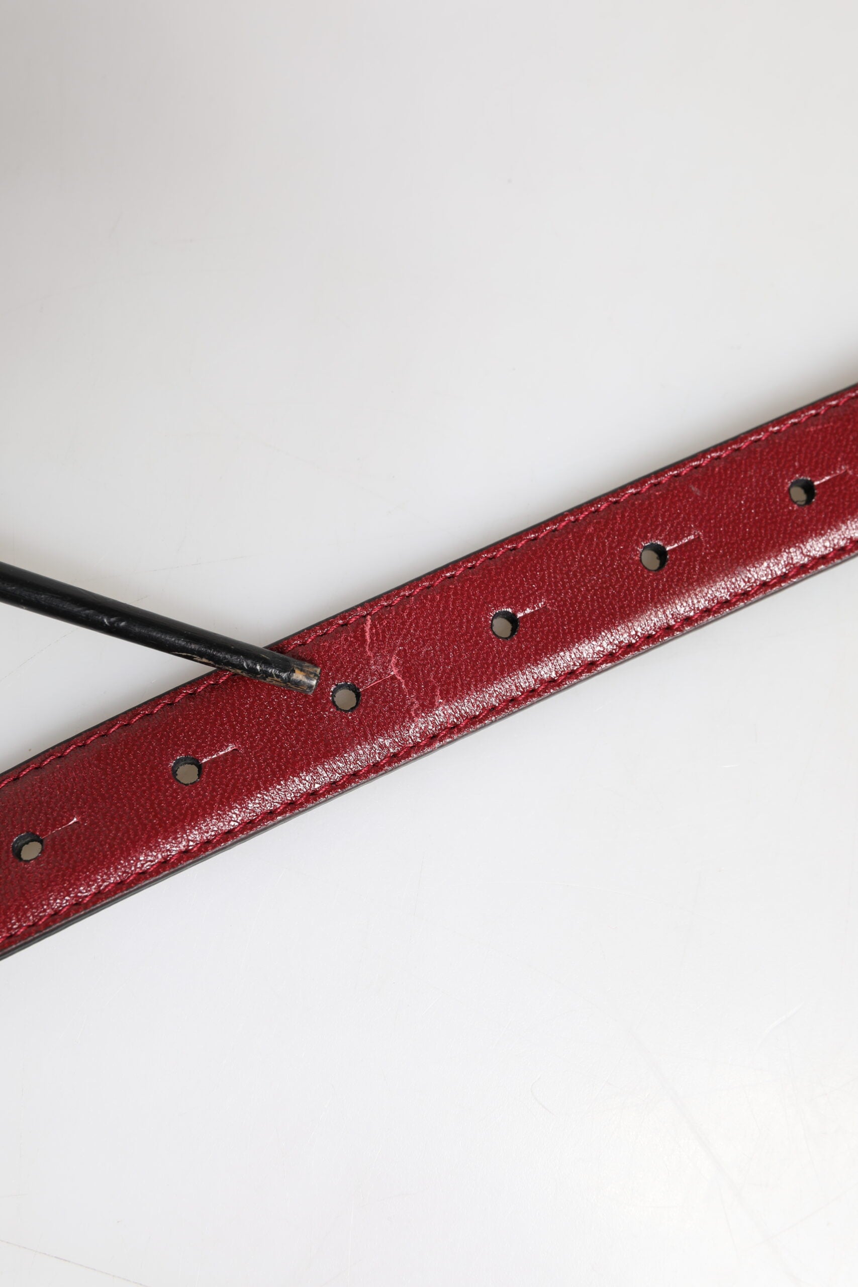 Red Classic Metal DG Logo Buckle Belt