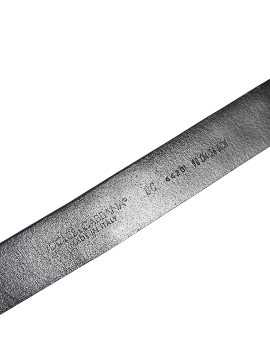 Black Studded Leather Metal Logo Buckle Belt