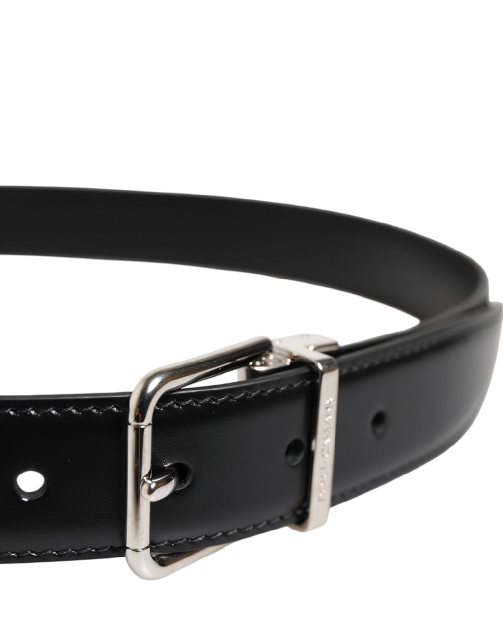 Black Classic Leather Metal Buckle Belt