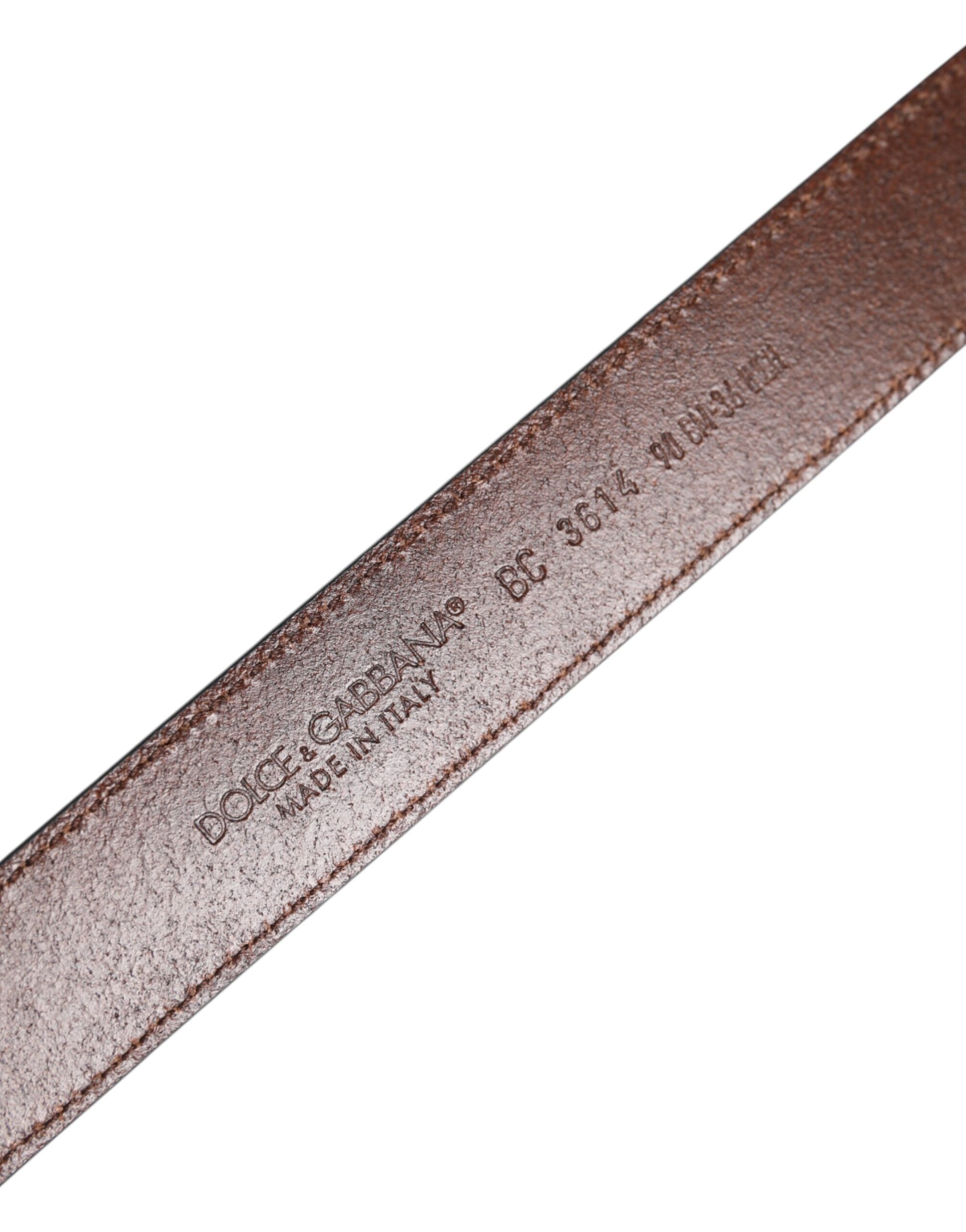 Green Classic Leather Metal Logo Buckle Belt