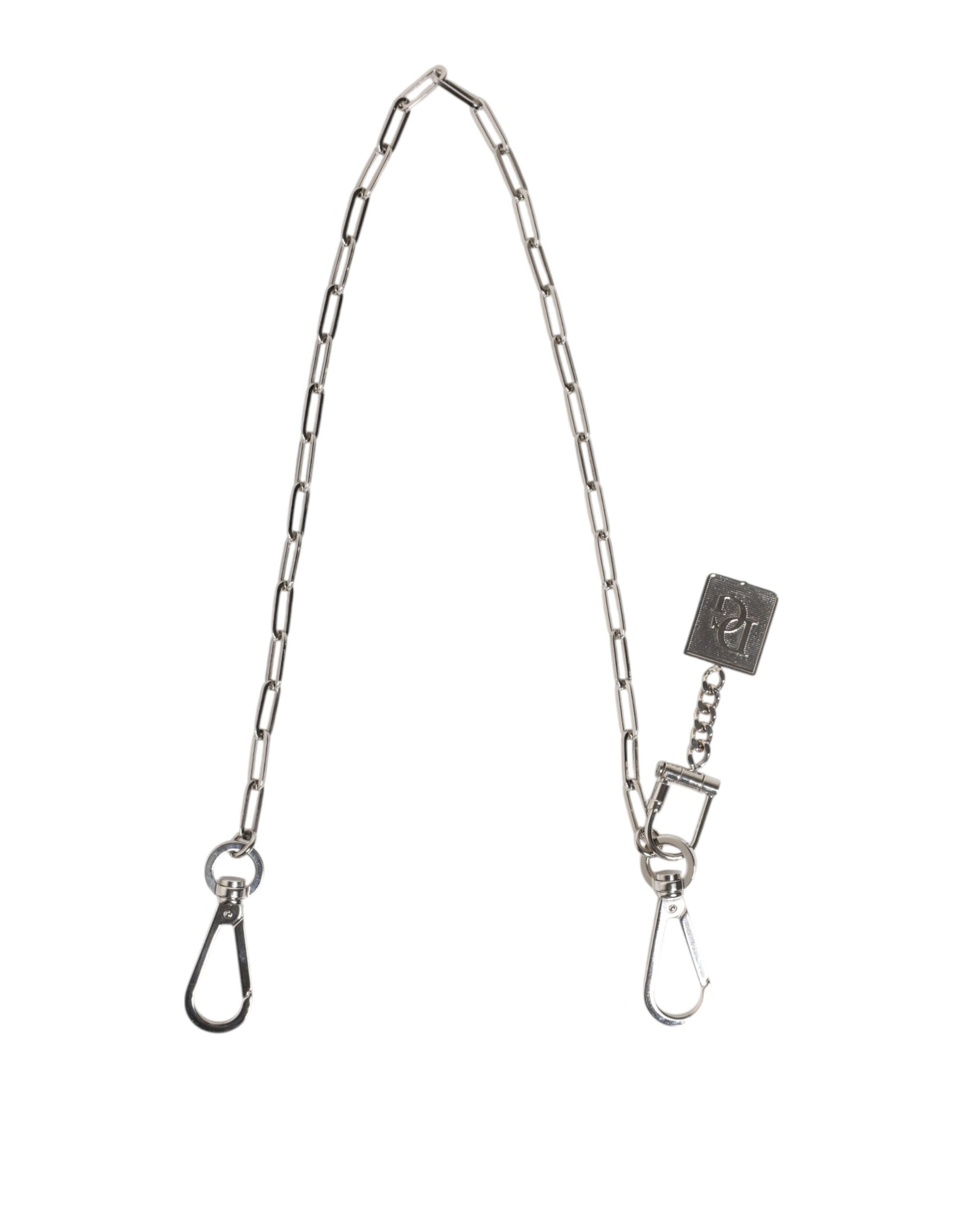 Silver Tone Metal Chain DG Charm Belt Keychain