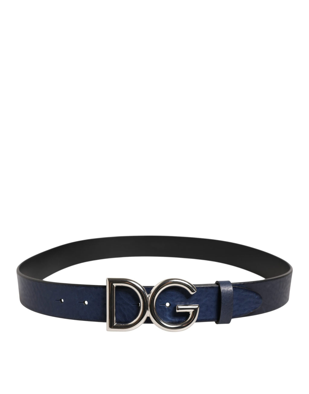 Blue Classic Silver Metal DG Logo Buckle Belt