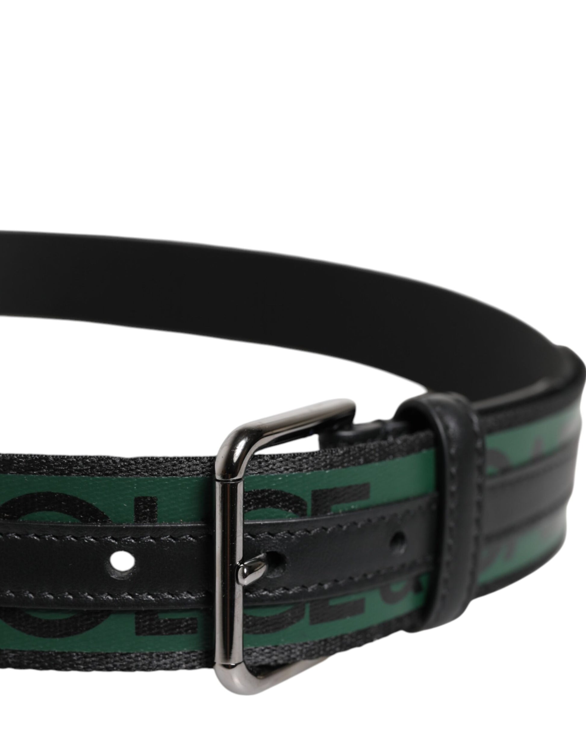 Green Black Polyester DG Logo Buckle Belt