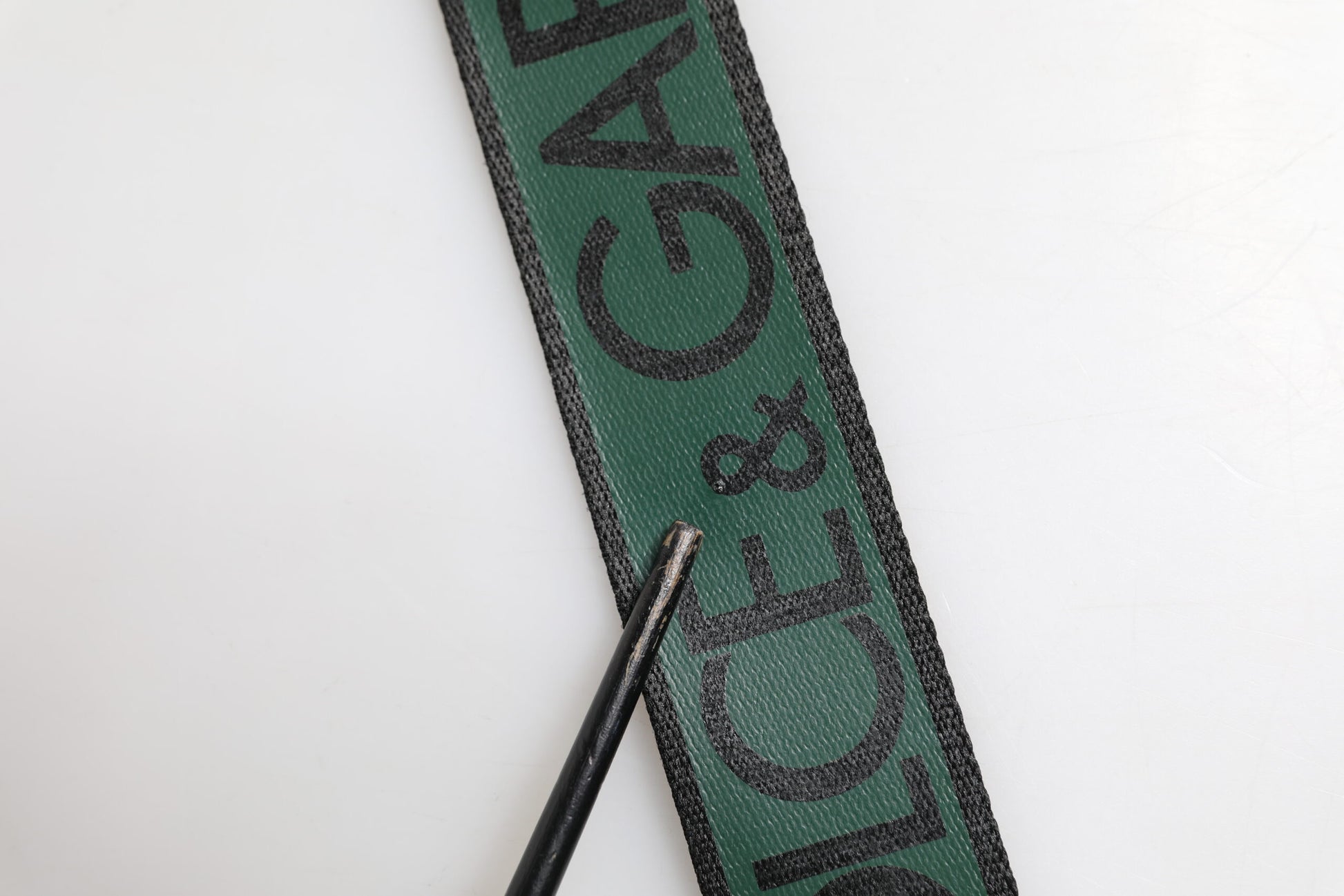 Green Black Polyester DG Logo Buckle Belt