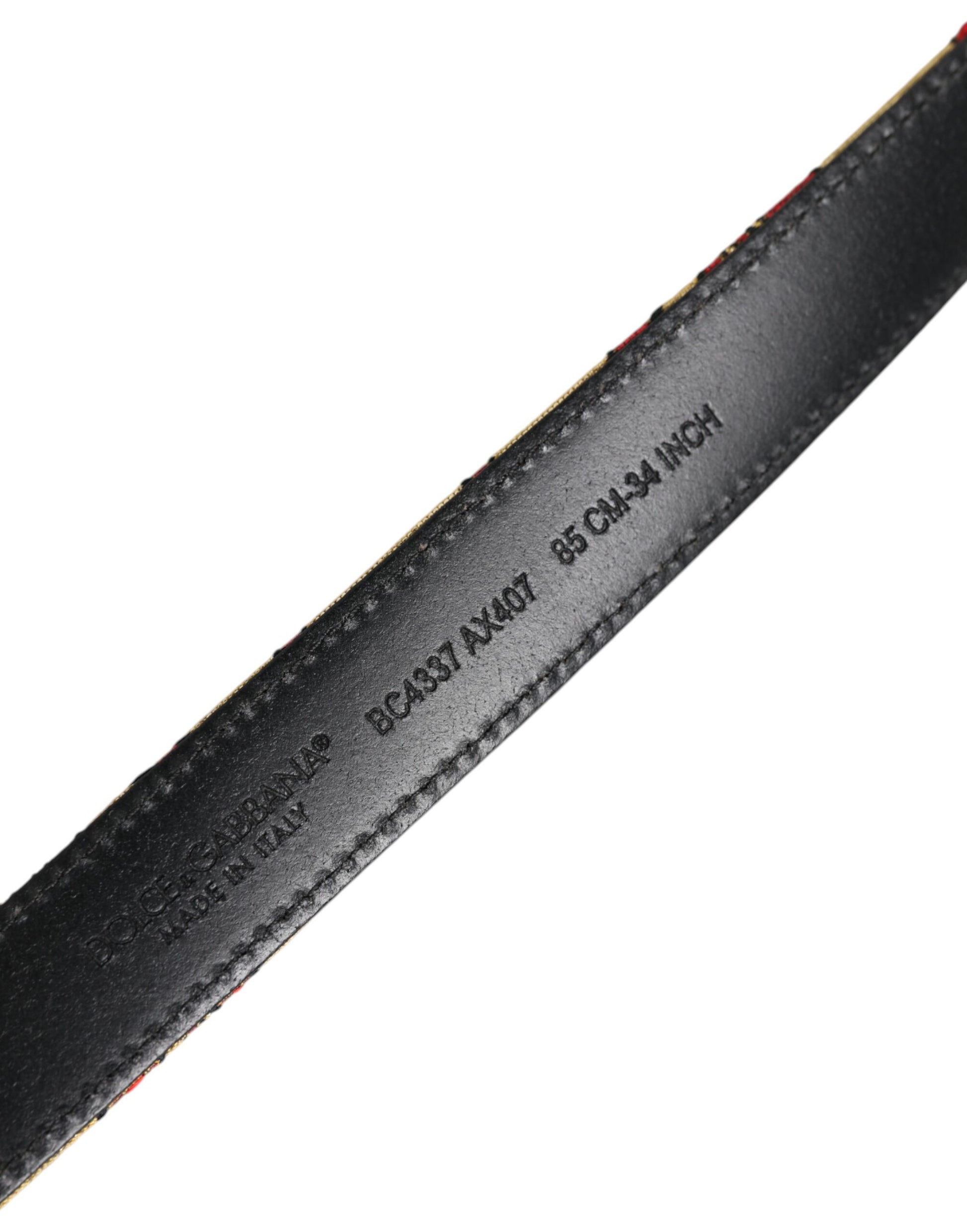 Gold Floral Jacquard Silver Metal Buckle Belt