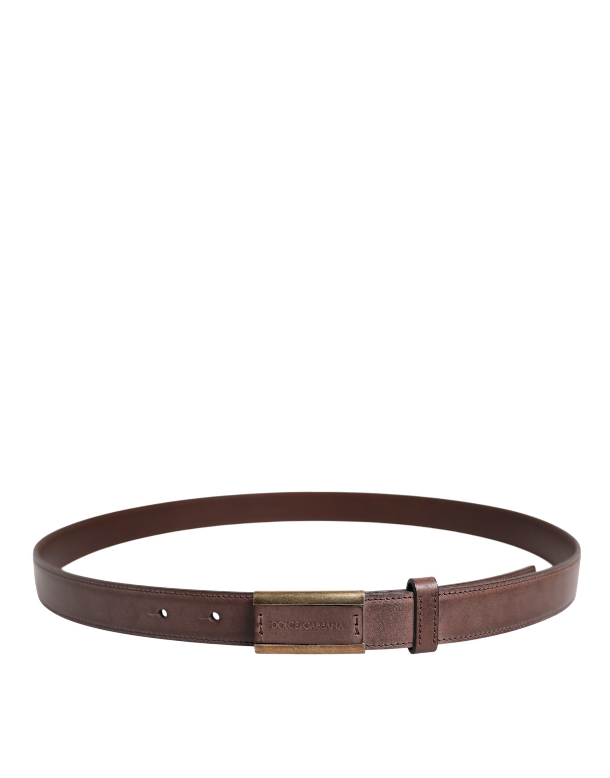 Brown Calf Leather Antique Buckle Belt