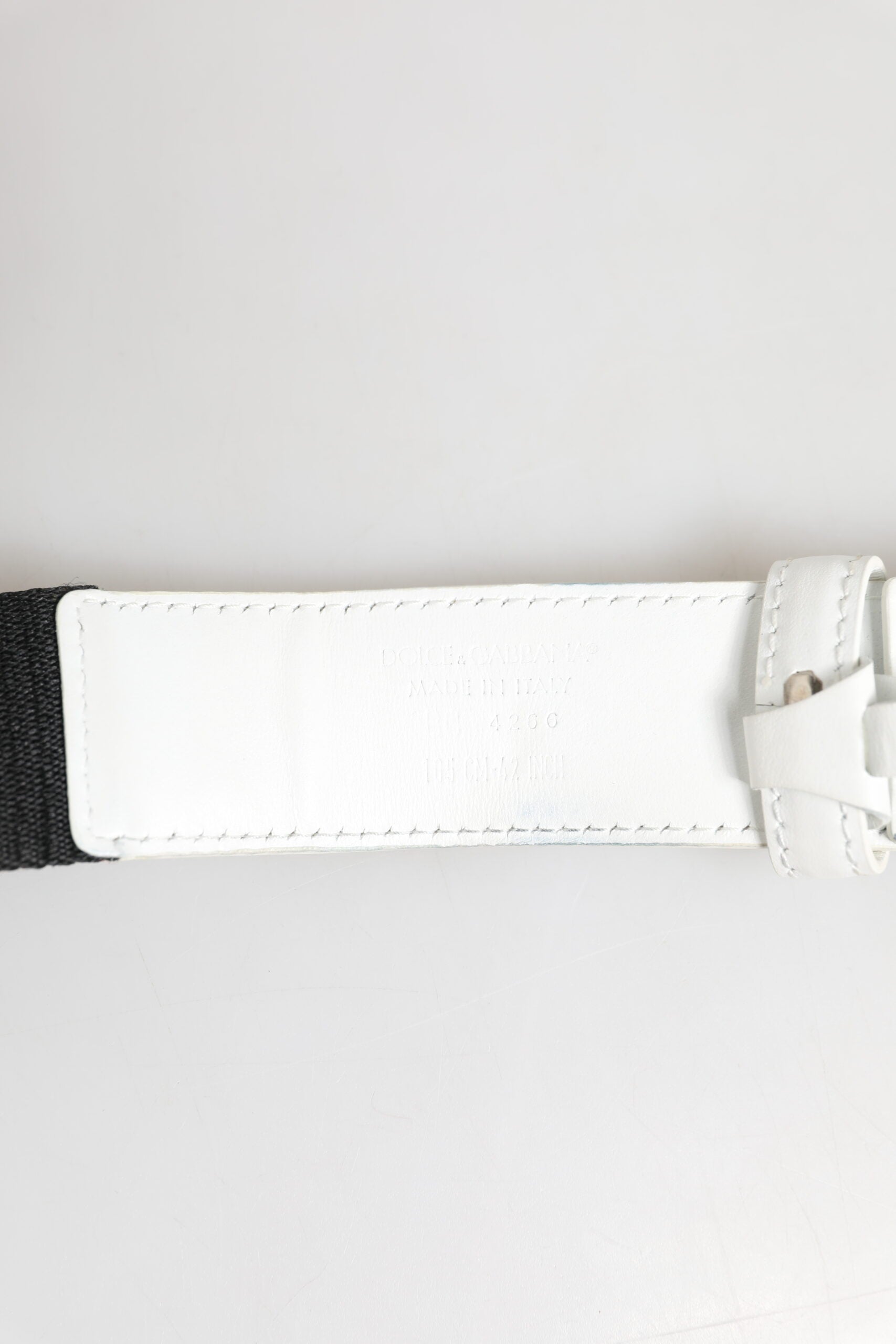 Black White Metal DG Logo Buckle Belt