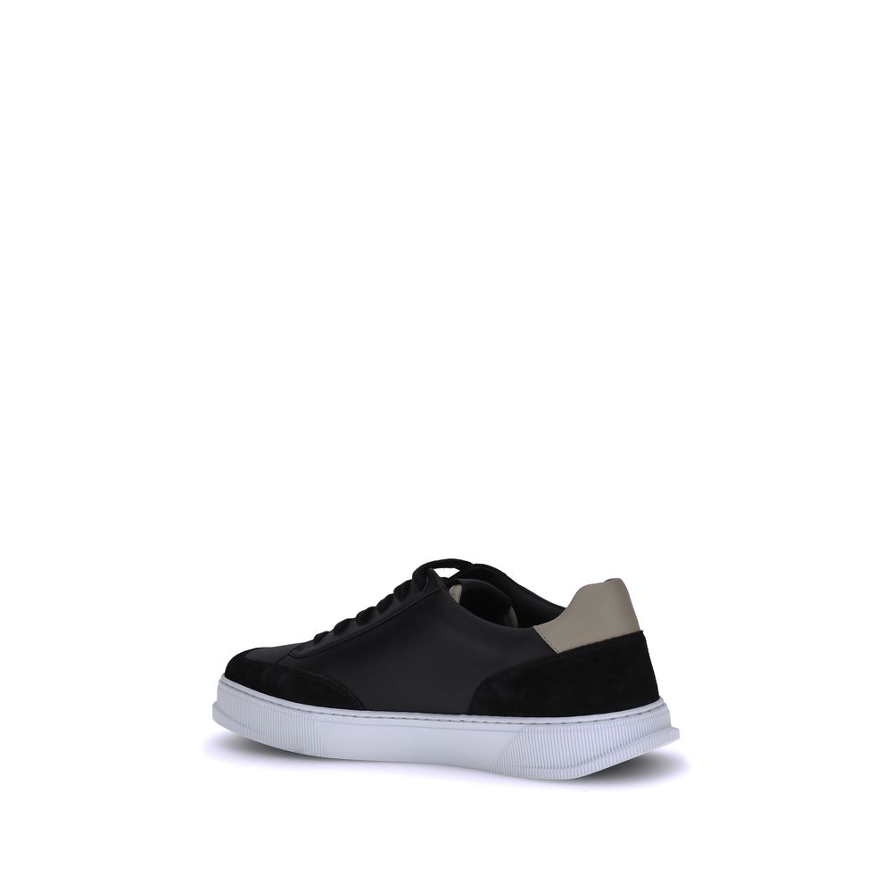 Black Calf Leather Bos Taurus Low Top Sneakers