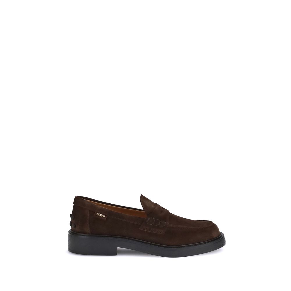 Brown Rubber Slip-On Loafers