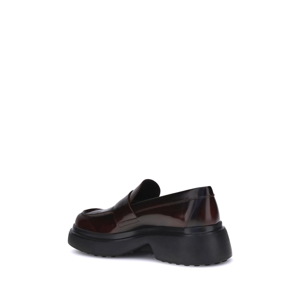 Brown Rubber Platform Loafers