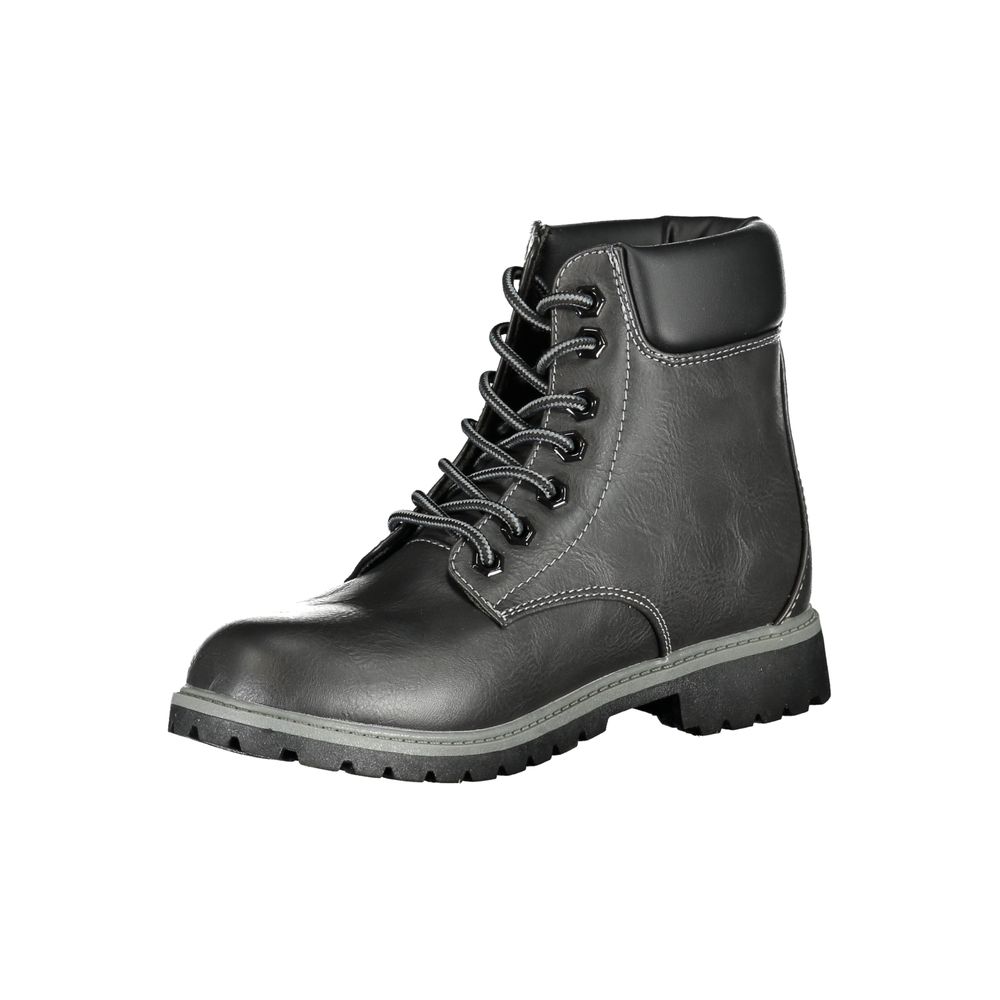 Black Polyester Women Boot
