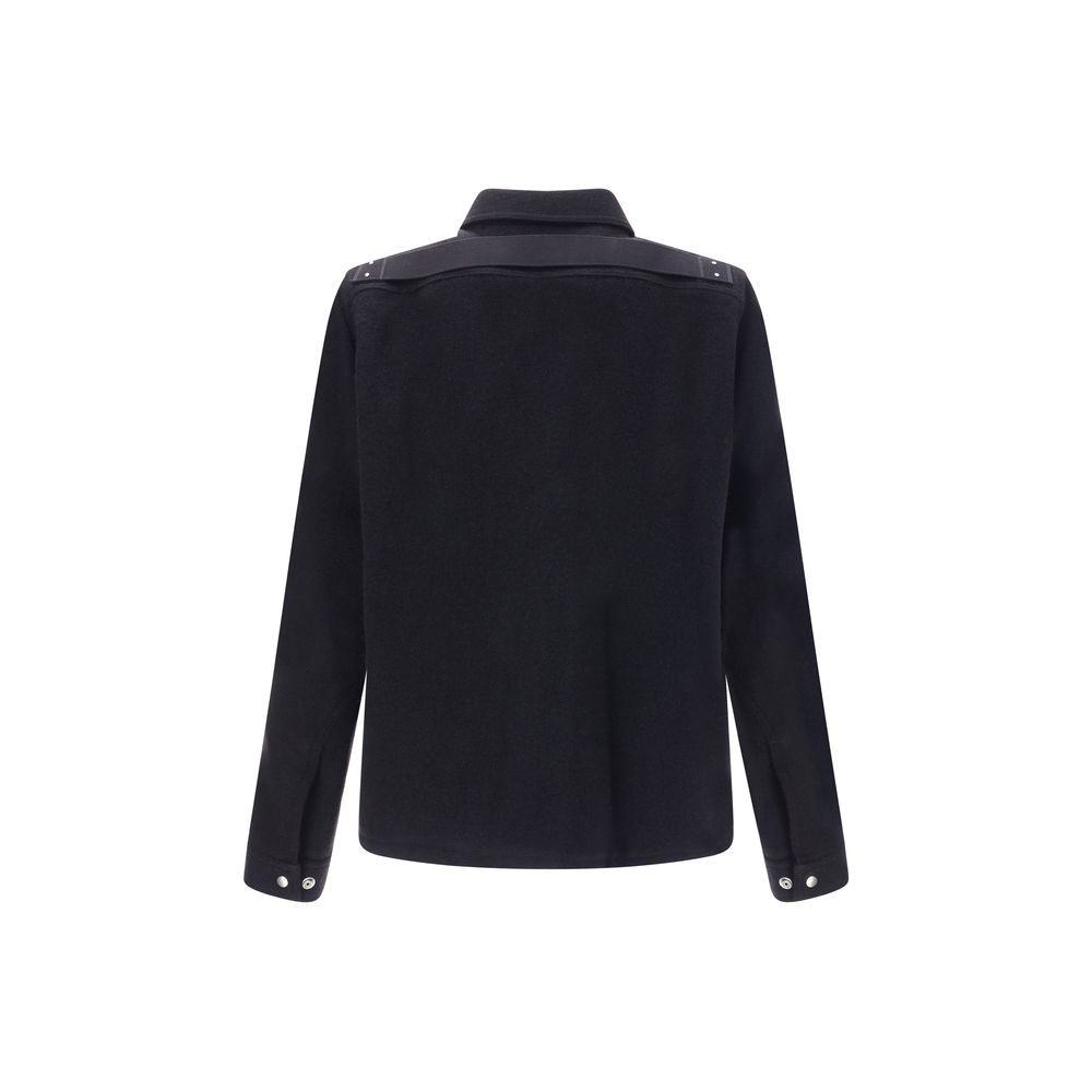 Black Fleece Wool Coat
