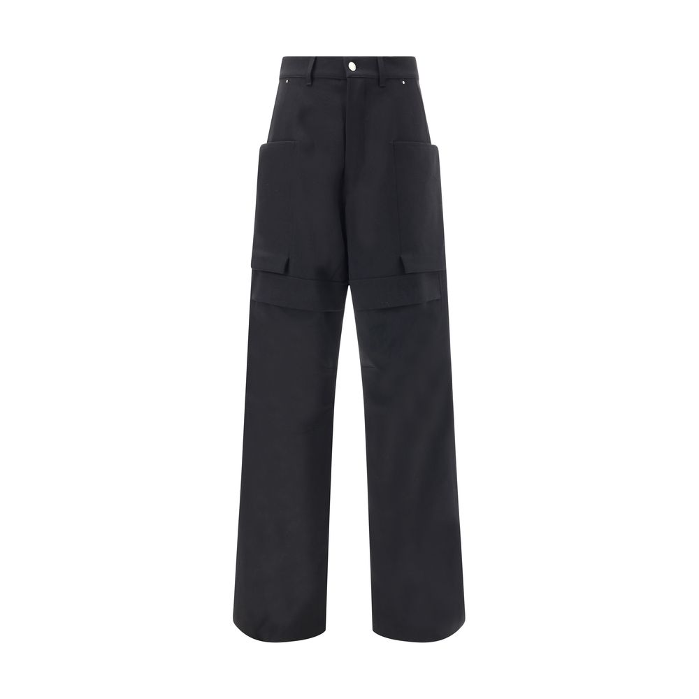 Black Wool Cargo Pants