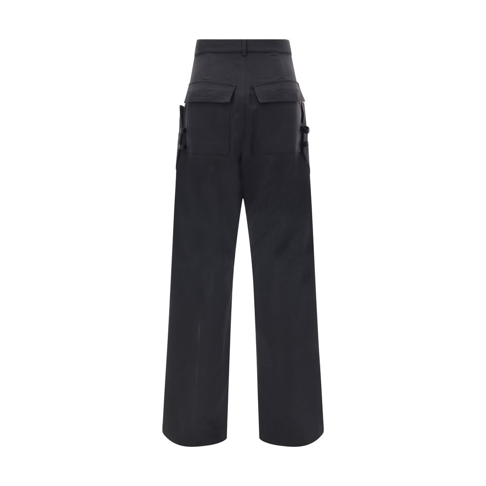 Black Wool Cargo Pants