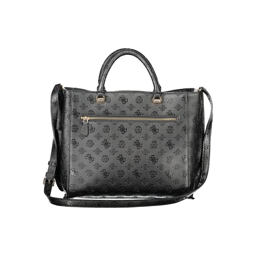 Black Polyethylene Women Handbag