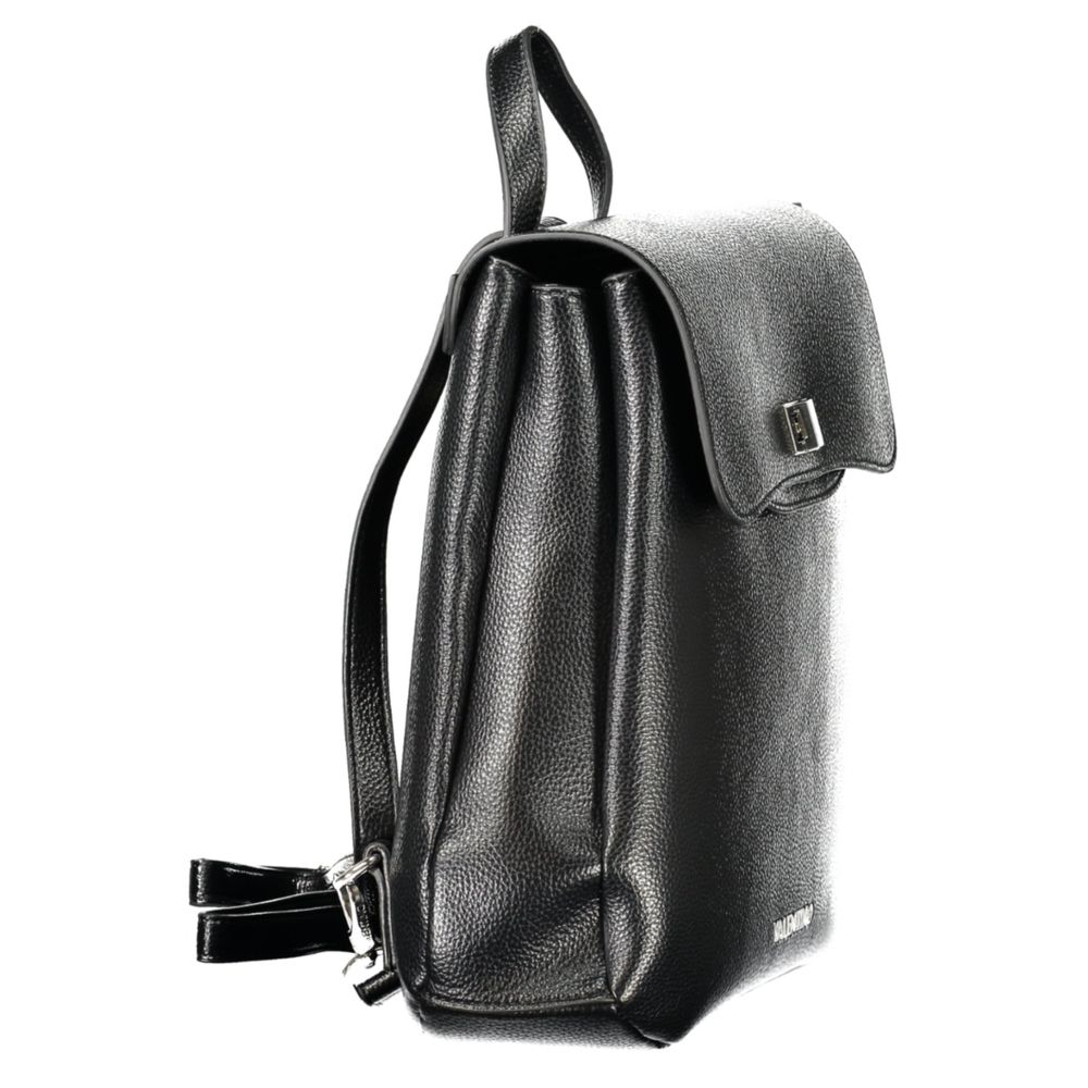 Black Polyethylene Women Backpack