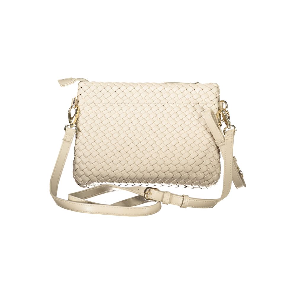 Beige Polyethylene Women Handbag