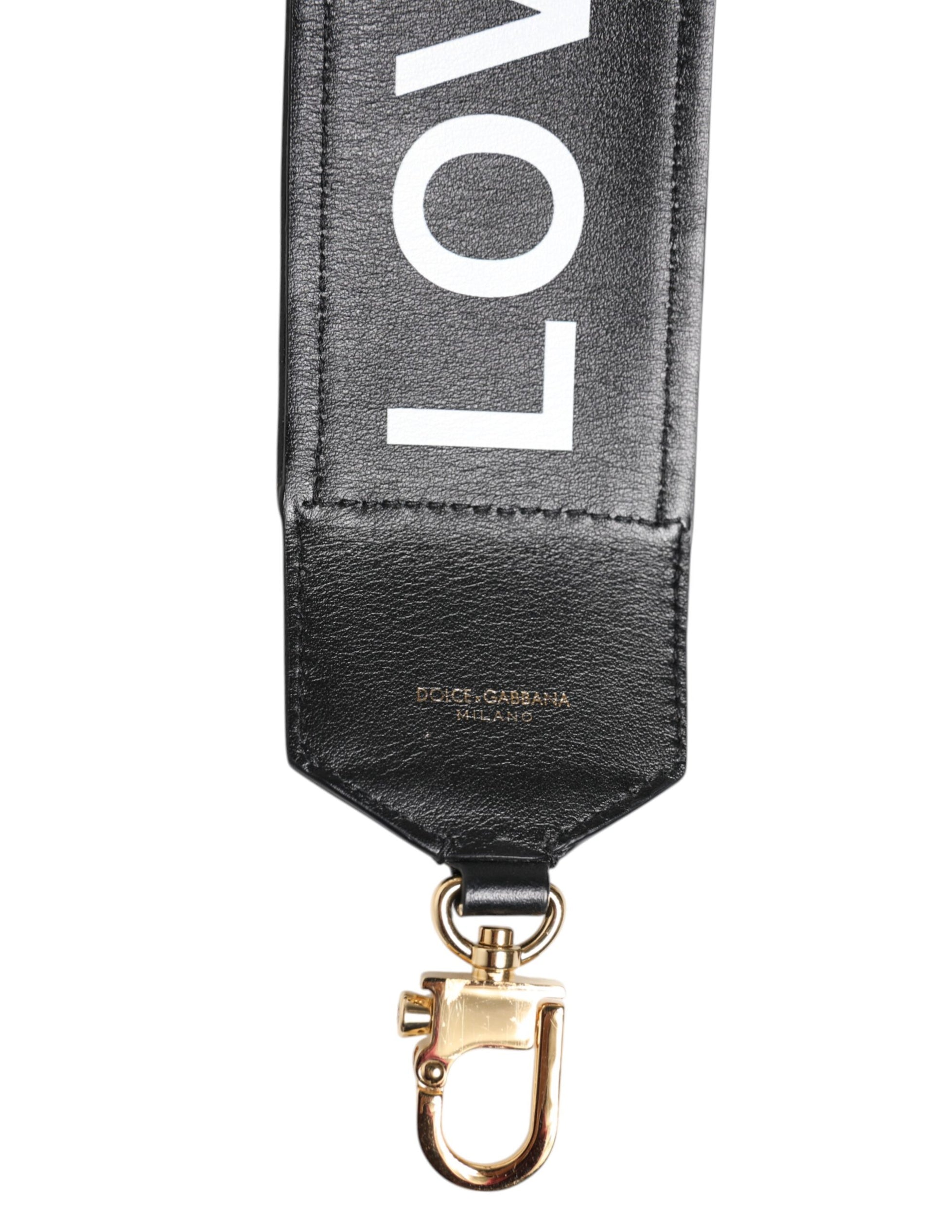 Black Leopard Print Reversible Bag Shoulder Strap
