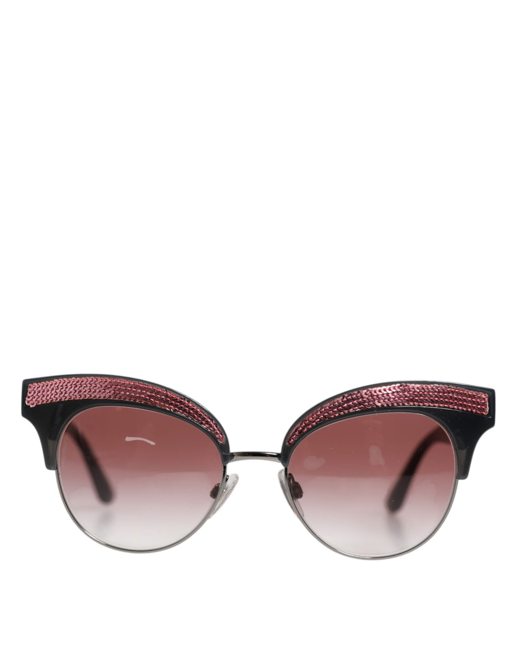 Black Pink Mirrored Cat Eye DG6109 Sequined Sunglasses