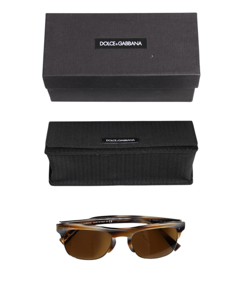 Brown Striped Acetate Square DG4305 Eyewear Sunglasses