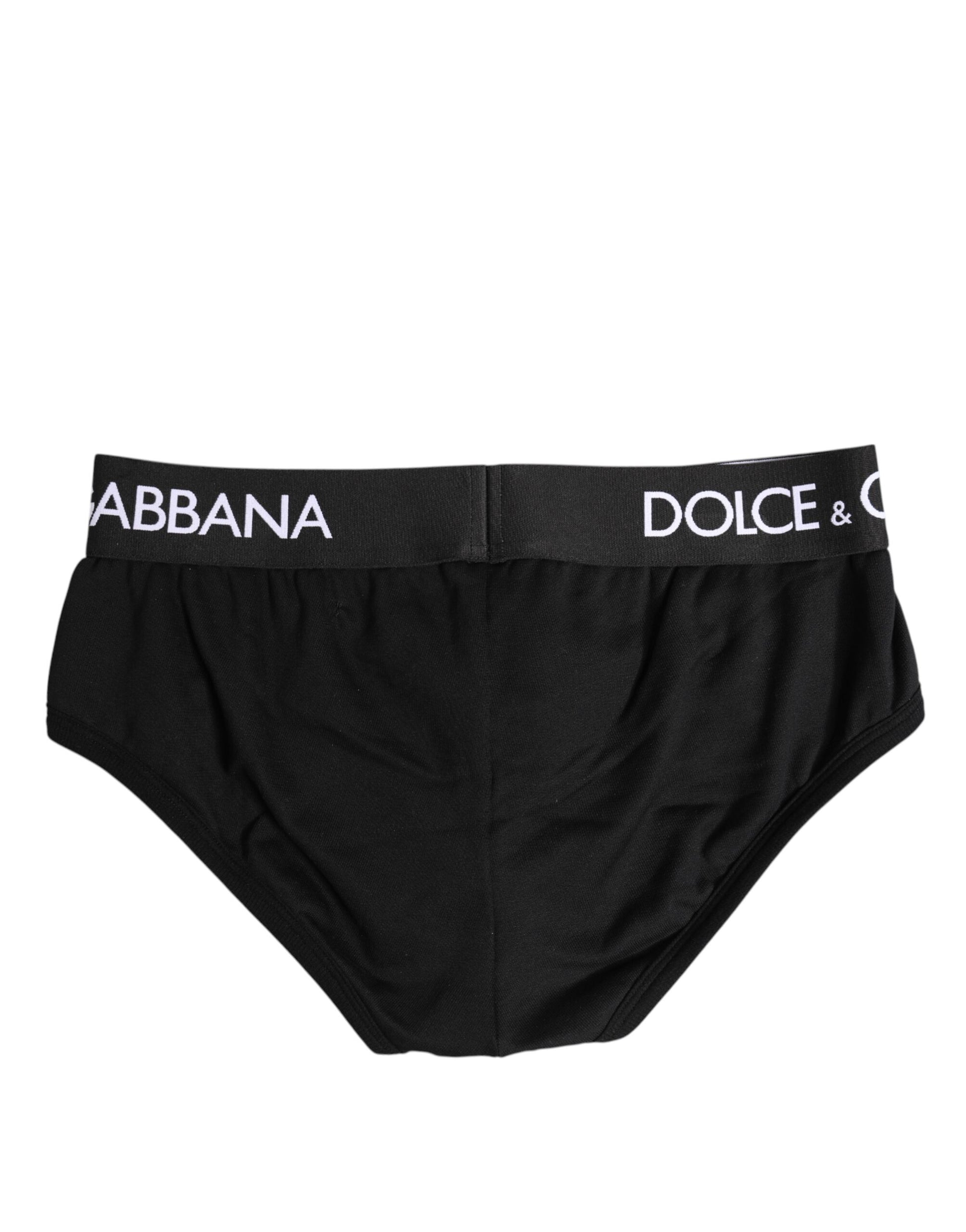 Black Cotton Stretch Regular Brief Underwear