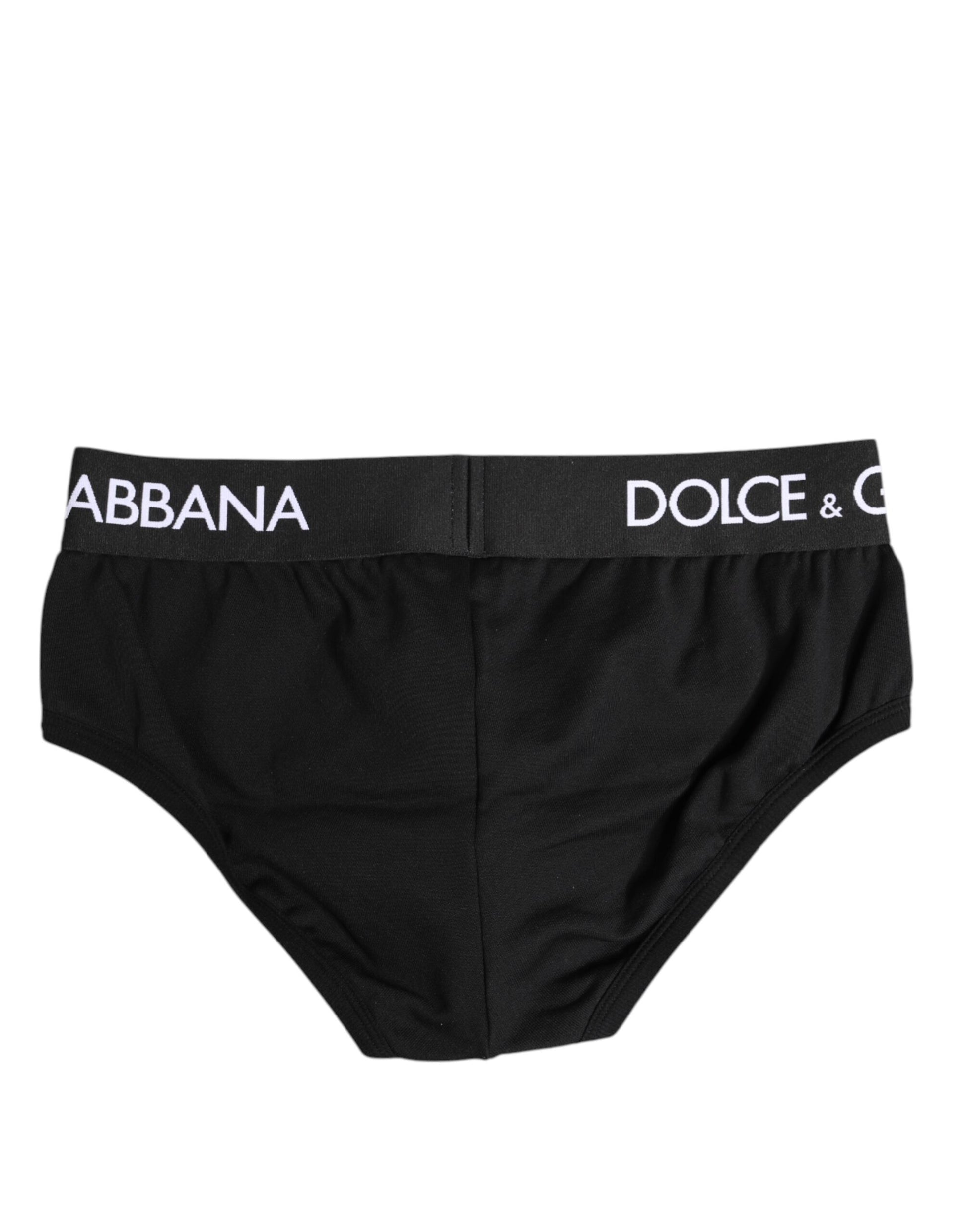 Black Cotton Stretch Regular Brief Underwear