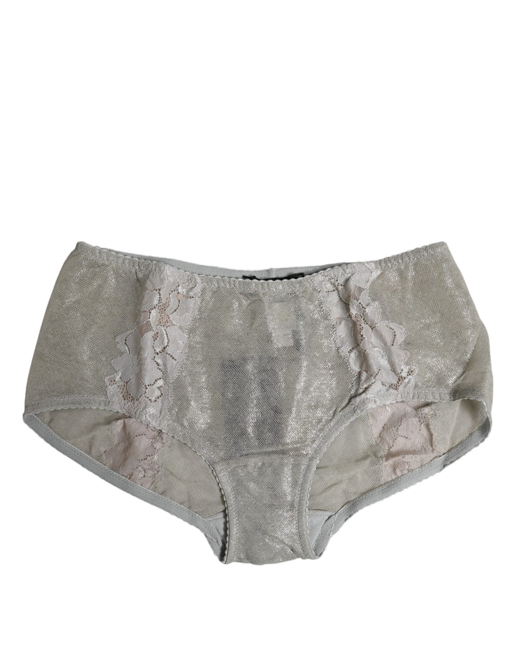 Gray Cotton Floral Lace High Waist Panty Underwear