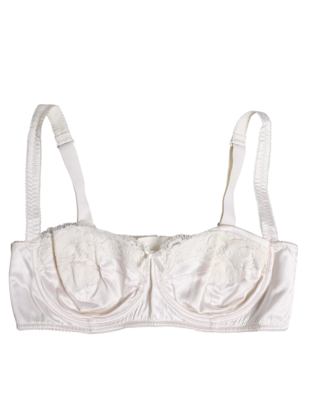 White Silk Underwired Balconette Bra Underwear