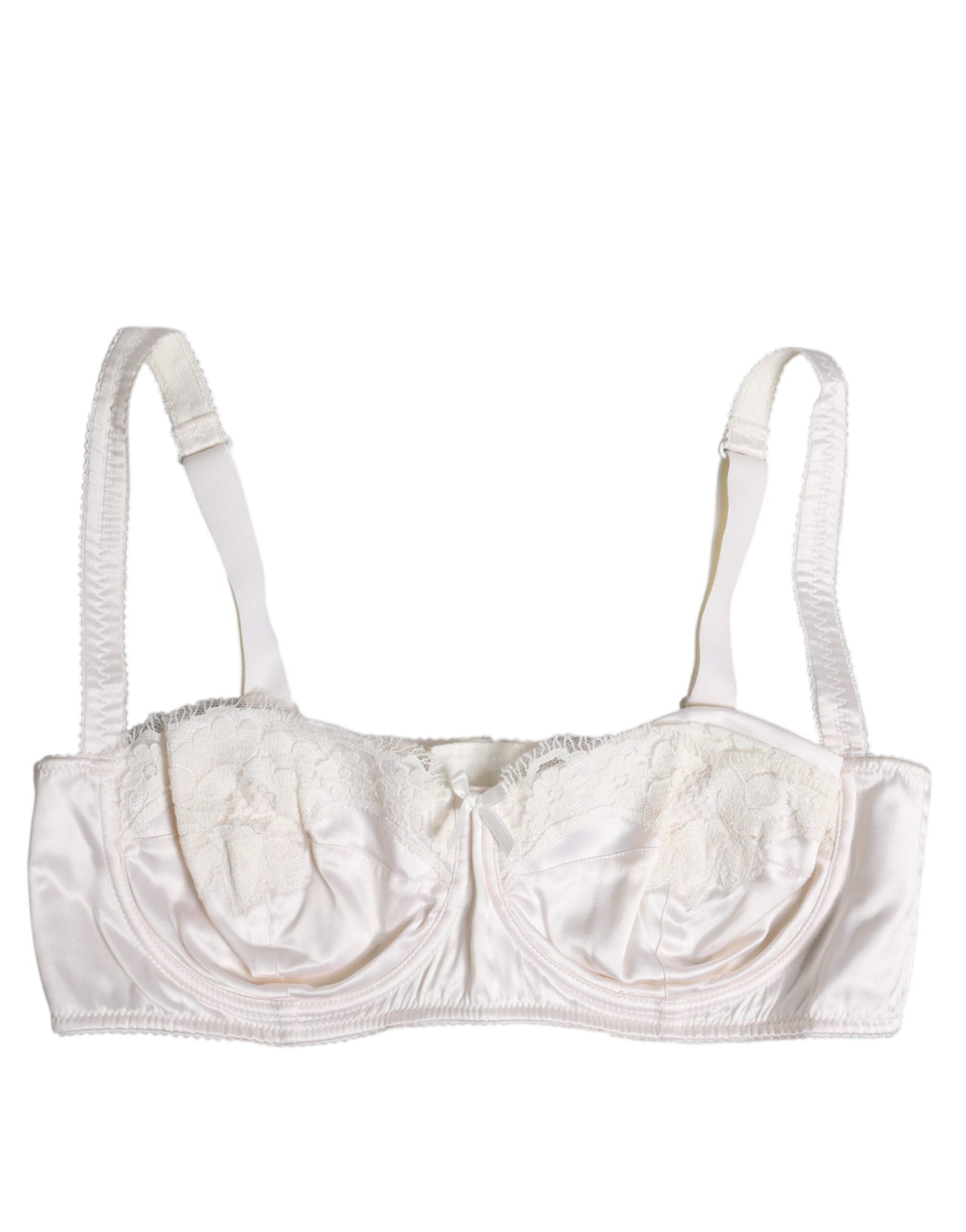 White Silk Underwired Balconette Bra Underwear
