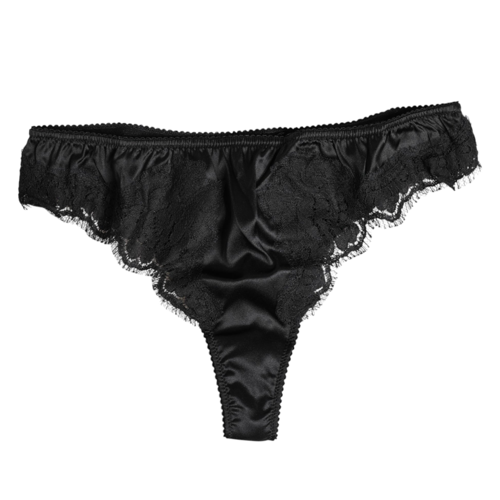 Black Silk Lace Stretch Bikini Panty Underwear