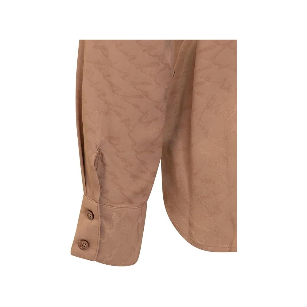 Beige Silk Women Shirt