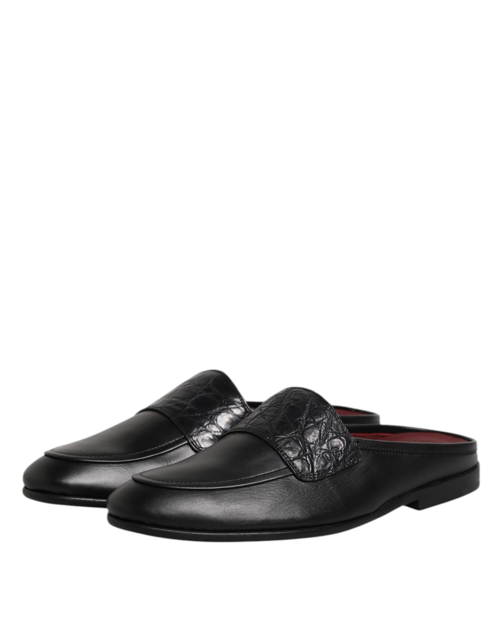 Black Calfskin Leather Slip On Loafers Shoes
