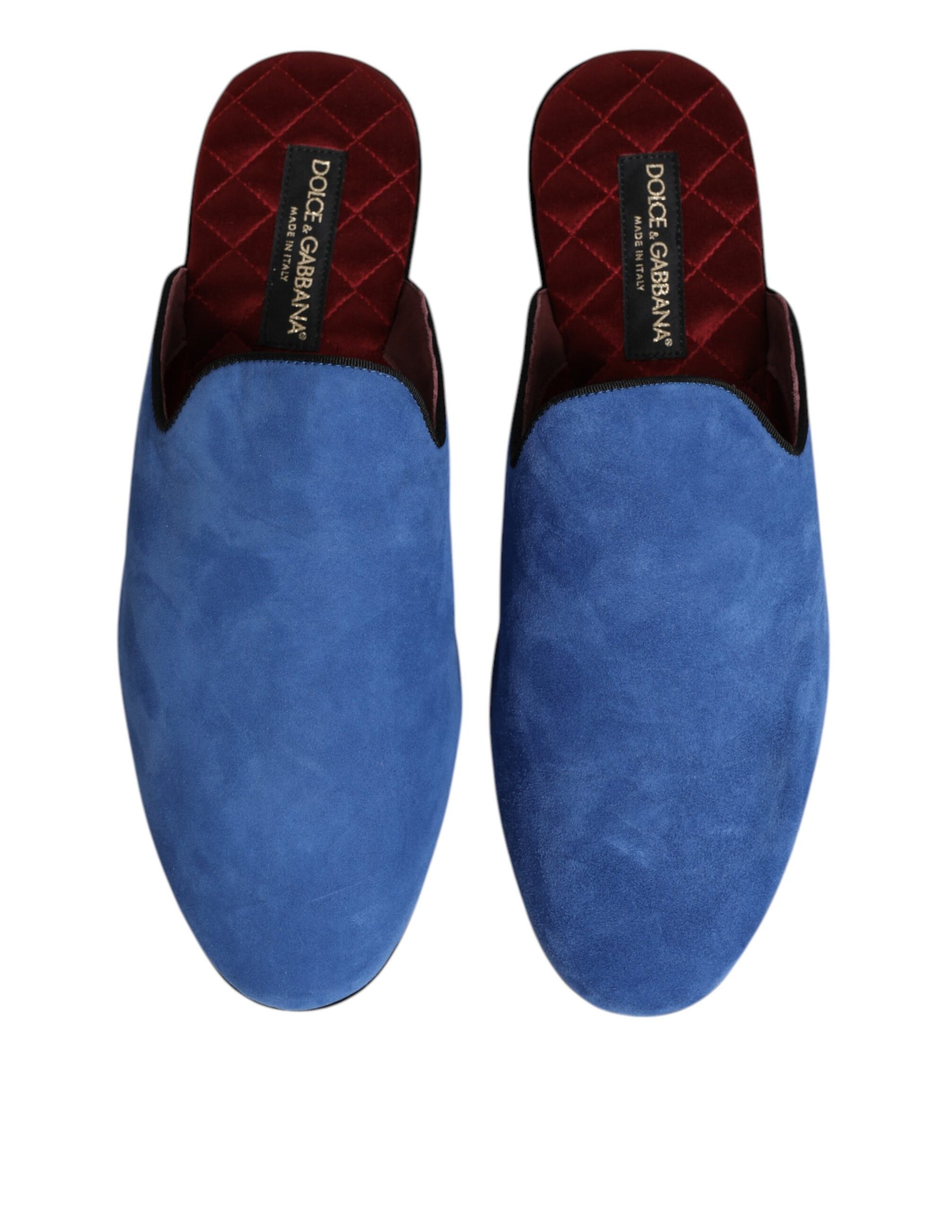 Blue Suede Capra Slides Flat Slipper Shoes