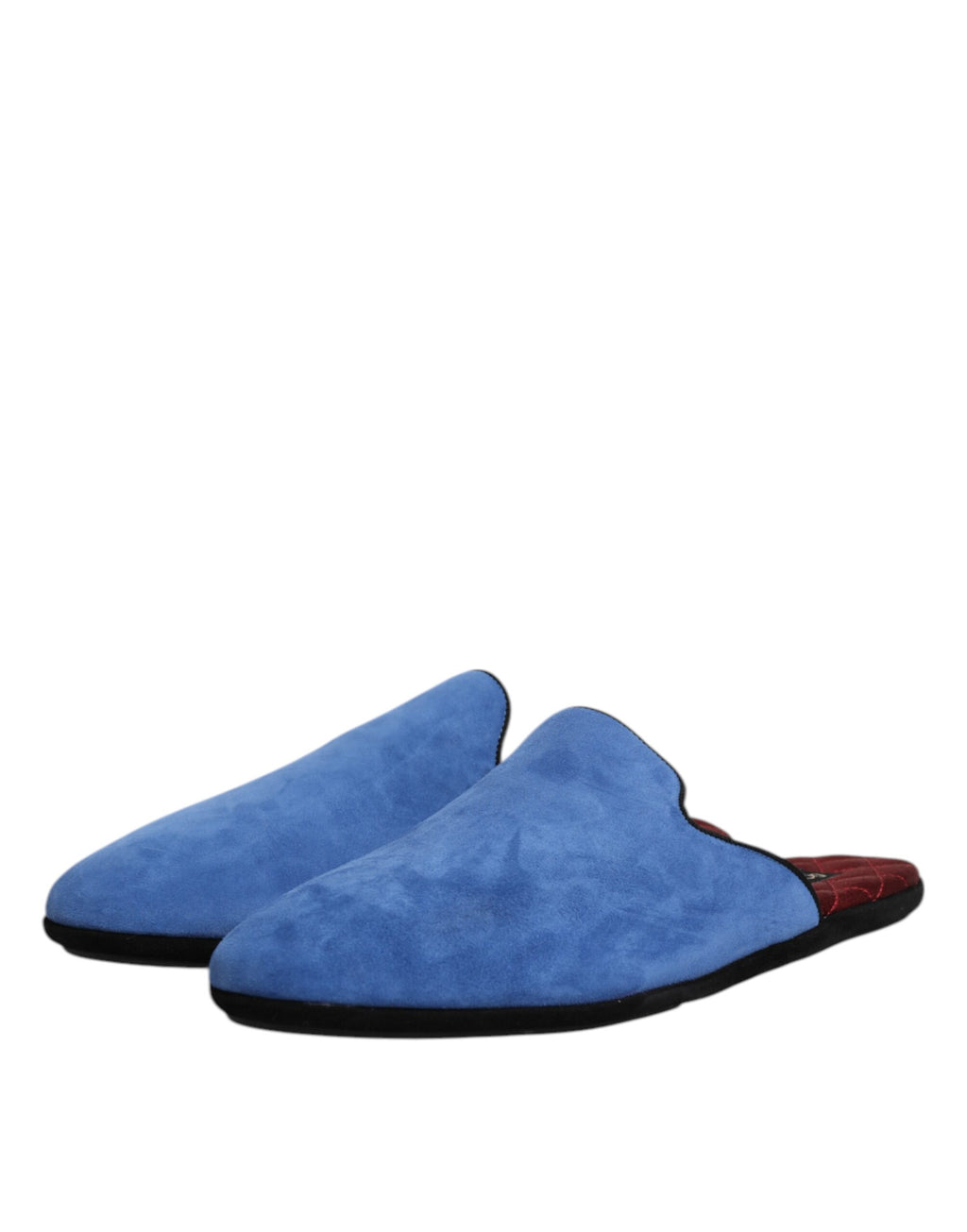 Blue Suede Capra Slides Flat Slipper Shoes